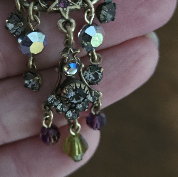 Kirks Folly Necklace Stars Crystals Multicolor Dangly Sparkly Statement Festival - Picture 6 of 16